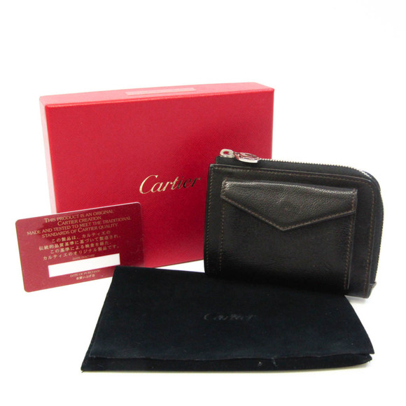 CARTIER Les Must Card Case L3001124 Women,Men Goatskin Coin Purse/coin Case Blac - Picture 10 of 10